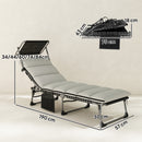 Outsunny Folding Sun Lounger, Sunbed With Canopy, Light Grey