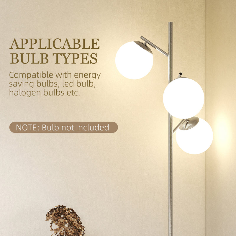 HOMCOM Modern Tree Floor Lamp with 3 Light, for Living Room Bedroom