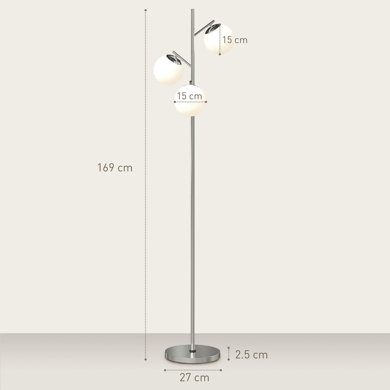 HOMCOM Modern Tree Floor Lamp with 3 Light, for Living Room Bedroom