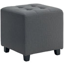 HOMCOM Small Footstool Square Ottoman With Padded Seat For Living Room Grey