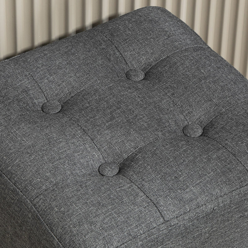 HOMCOM Small Footstool Square Ottoman with Padded Seat for Living Room Grey