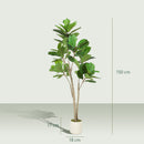 HOMCOM 150cm Artificial Fiddle Leaf Fig Tree, Realistic Fake Plant, Green