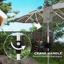 Outsunny 3 m Double-Sided Garden Parasol with Solar Lights, Grey