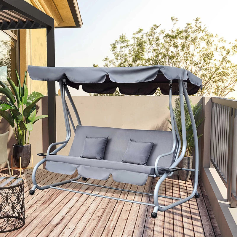 Outsunny Swing Seat 3 Seater - Grey