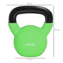 HOMCOM 12KG Kettlebell with Soft Body and Non-Slip Handle, Green