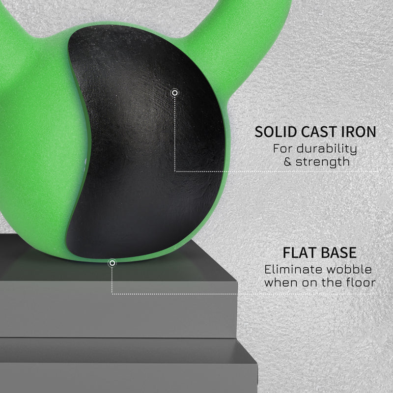 HOMCOM 12KG Kettlebell with Soft Body and Non-Slip Handle, Green