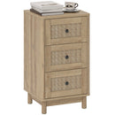 HOMCOM 3 Drawer Chest Of Drawers, Storage Unit For Living Room, Oak