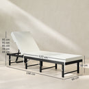 Outsunny Folding Rattan Sun Lounger with Adjustable Back, Cushion, Black