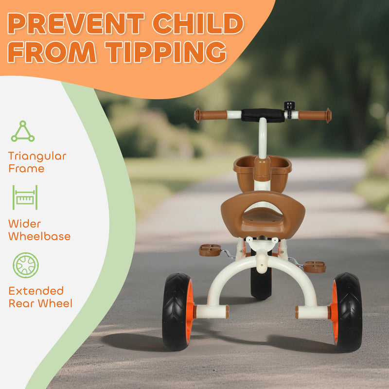 Toddler Tricycle with Front Basket for Ages 2-5 Years Boys and Girls