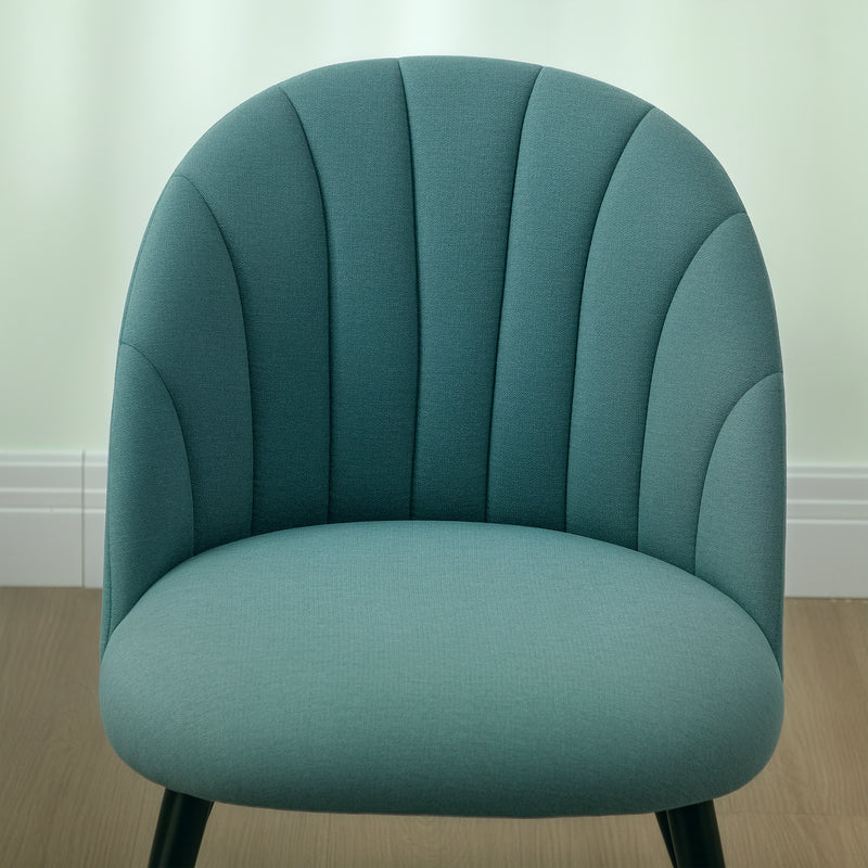 HOMCOM Set of 2 Dining Chairs with Shell Backrest and Padded Seat