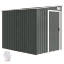 Outsunny 7 X 5FT Garden Shed W/ Foundation Lean To Metal Tool Shed Grey