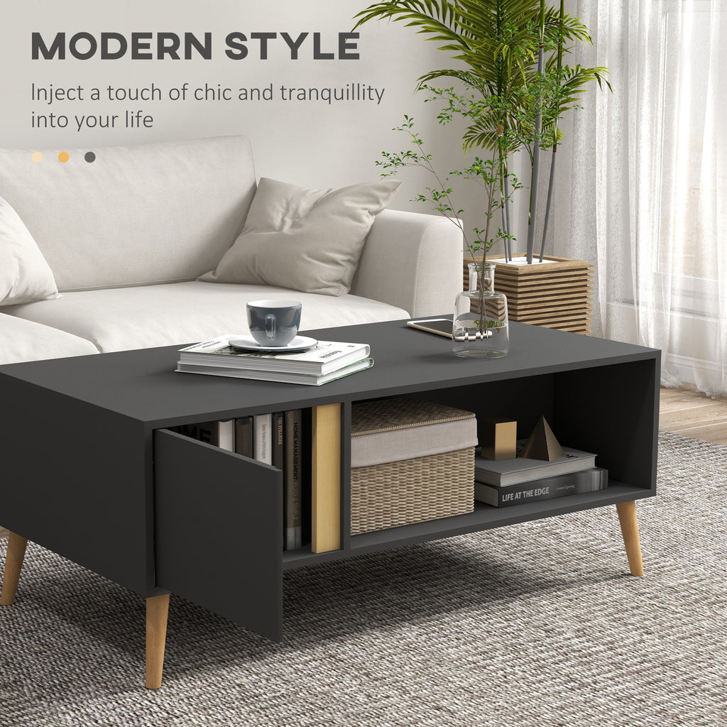 Modern Rectangular Side Table HOMCOM Coffee Table Modern Centre Table with Storage Rectangular Side