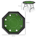 SPORTNOW 8 Player Foldable Poker Table with Cup Holders, Green