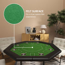 SPORTNOW 8 Player Foldable Poker Table with Cup Holders, Green