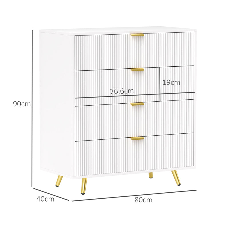 HOMCOM Chest of Drawers with 4 Drawers for Bedroom, Living Room