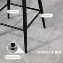 HOMCOM Bar Stools Set Of 2, Breakfast Barstools With Backs, Cream