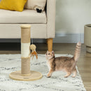 PawHut 47cm Tall Cat Scratching Post for Indoor Cats, with Sisal Rope, Brown