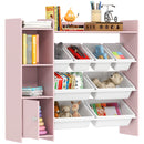 AIYAPLAY Toy Storage Unit With 8 Removable Bins, Storage Shelves, Cabinet