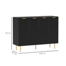 HOMCOM Sideboard Buffet Cabinet with Adjustable Shelves, Black