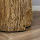 HOMCOM Concrete Side Table Tree Stump End Table For Indoor Outdoors Natural