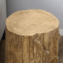 HOMCOM Concrete Side Table Tree Stump End Table For Indoor Outdoors Natural