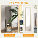 HOMCOM Full Length Mirror Farmhouse Wall Mirror Hanging Freestanding Grey
