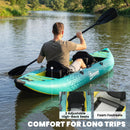 Outsunny 2.5' Inflatable Kayak 2-person Sit On Canoe With Paddles Blue