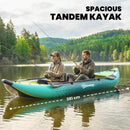 Outsunny 2.5' Inflatable Kayak 2-person Sit On Canoe With Paddles Blue