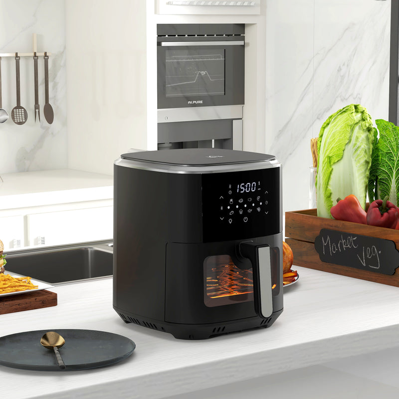 HOMCOM 6.7L Air Fryer w/ Digital Display Rapid Air Circulation Cookbook