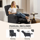 HOMCOM Recliner Armchair, Fabric Recliner Chair, Charcoal Grey