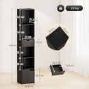 HOMCOM Narrow Bookshelf with Drawer, Tall Bookcase for Living Room, Black