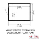 Garden Value Overlap 8 X 6 Double Door Shed With Window