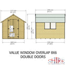 Garden Value Overlap 8 X 6 Double Door Shed With Window
