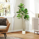 HOMCOM 150cm Artificial Fiddle Leaf Fig Tree, Realistic Fake Plant, Green