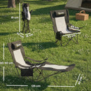 Outsunny Camping Chair Reclining Folding Portable Black