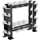 SPORTNOW 4-Tier Dumbbell Rack, Heavy-Duty Weight Rack For Dumbbells, Black