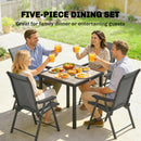Outsunny 5 Pieces Outdoor Dining Set, Garden Dining Set for 4, Grey