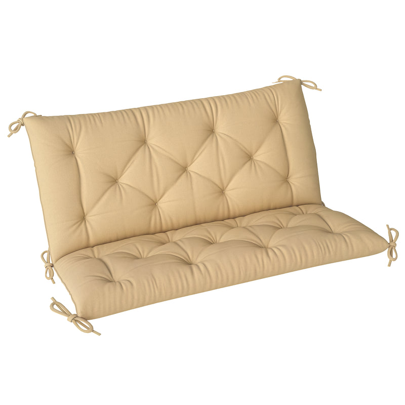 Outsunny 2 Seater Garden Bench Cushion Outdoor Seat Pad with Ties