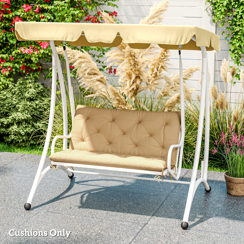 Outsunny 2 Seater Garden Bench Cushion Outdoor Seat Pad with Ties