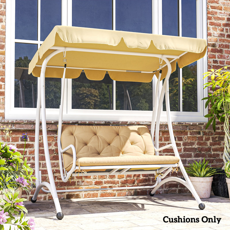 Outsunny 2 Seater Garden Bench Cushion Outdoor Seat Pad with Ties
