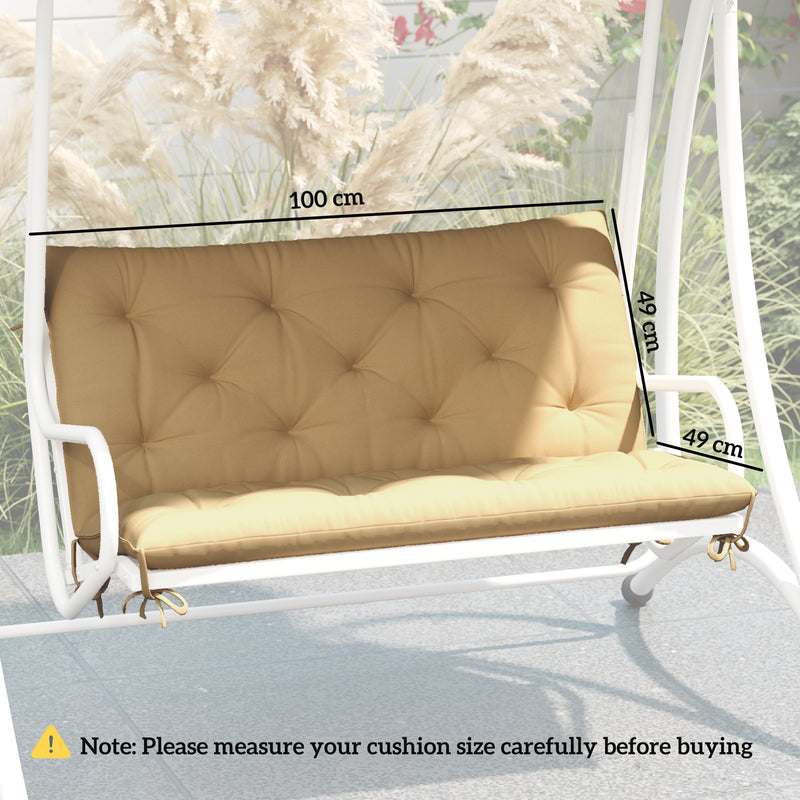 Outsunny 2 Seater Garden Bench Cushion Outdoor Seat Pad with Ties