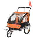 HOMCOM Collapsible Bike Trailer for Kids - Orange