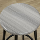 HOMCOM 5 Piece Brown Bar Table And Stools Set With Metal Frame Rustic