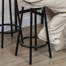 HOMCOM 5 Piece Brown Bar Table And Stools Set With Metal Frame Rustic