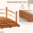 Outsunny Wooden Garden Bridge with Safety Railings, Classic Arc Footbridge