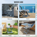 Outsunny Wooden Folding Garden Table, Folding Side Table, Grey