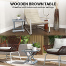 Outsunny Wooden Folding Garden Table, Folding Side Table, Grey