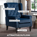 HOMCOM Accent Armchair Home Furniture Retro Tufted Club Fabric Dark Blue