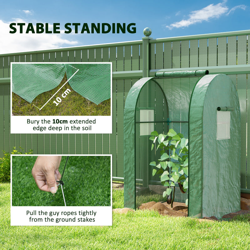 Outsunny Tomato Greenhouse with Roll-up Door, 94 x 94 x 150cm, Green
