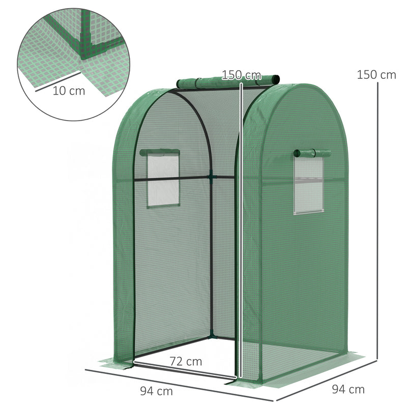 Outsunny Tomato Greenhouse with Roll-up Door, 94 x 94 x 150cm, Green